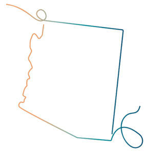 Arizona state outline LineGradient